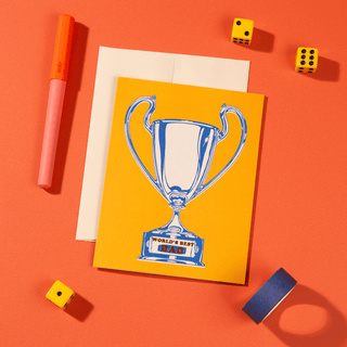 1 Dad Trophy Card – Foil Father’s Day Card - Saturday Morning