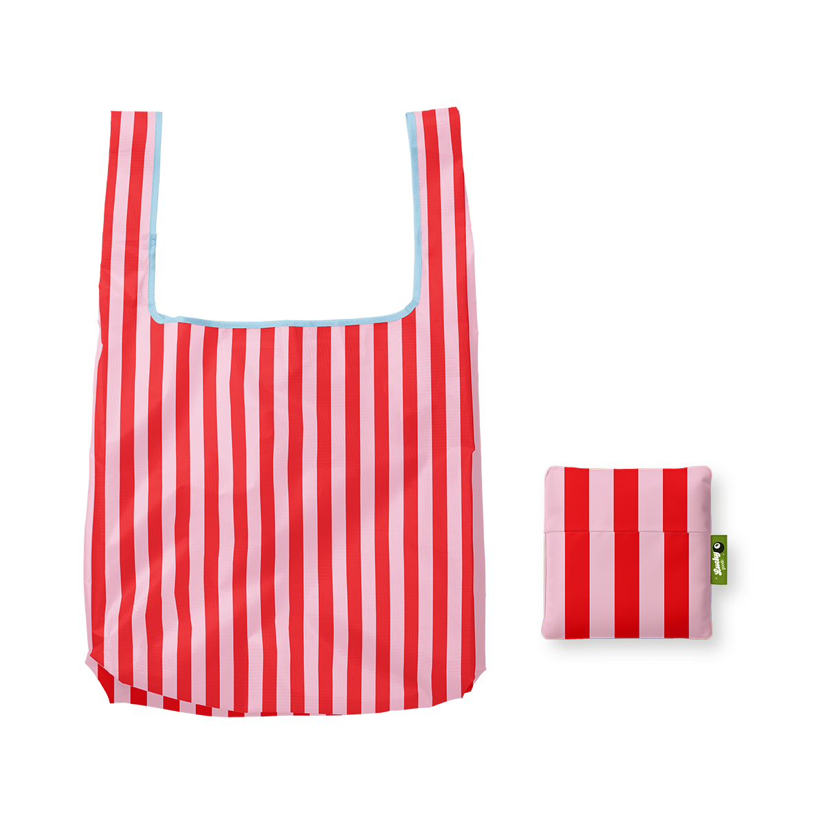 Pink & Red Stripes Foldable Nylon Tote-2