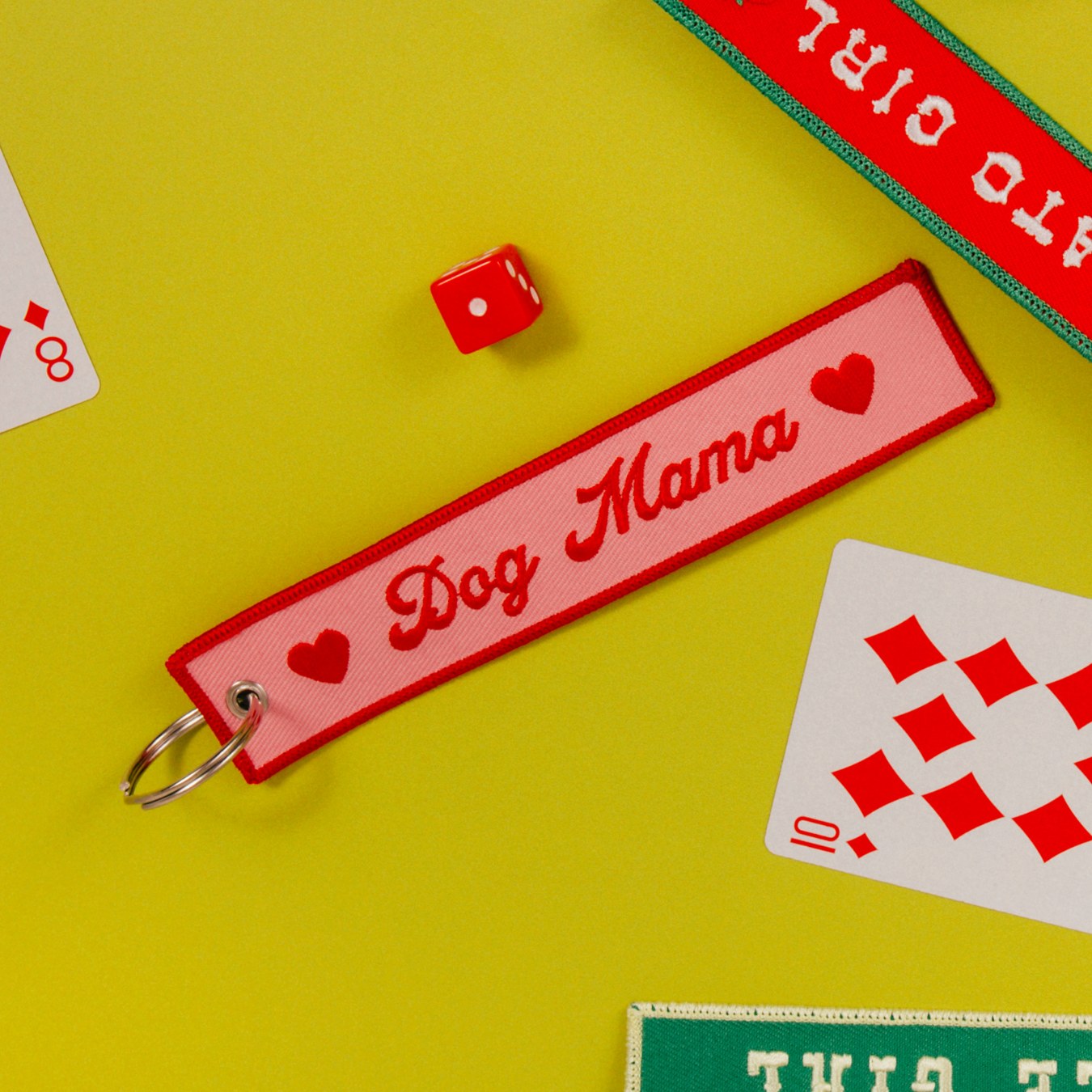 Dog Mama Embroidered Keychain-zoom-4