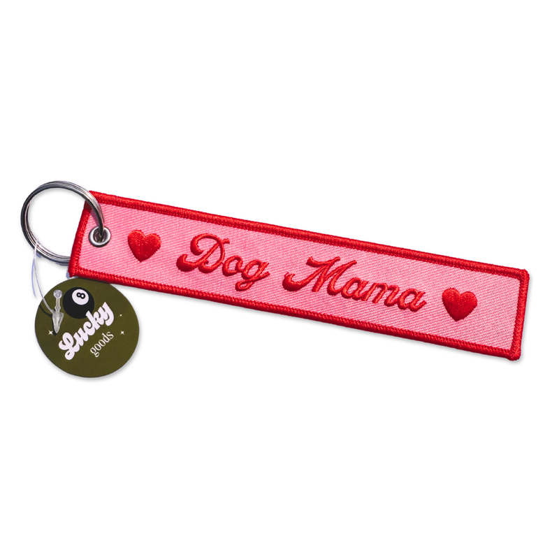 Dog Mama Embroidered Keychain-zoom-