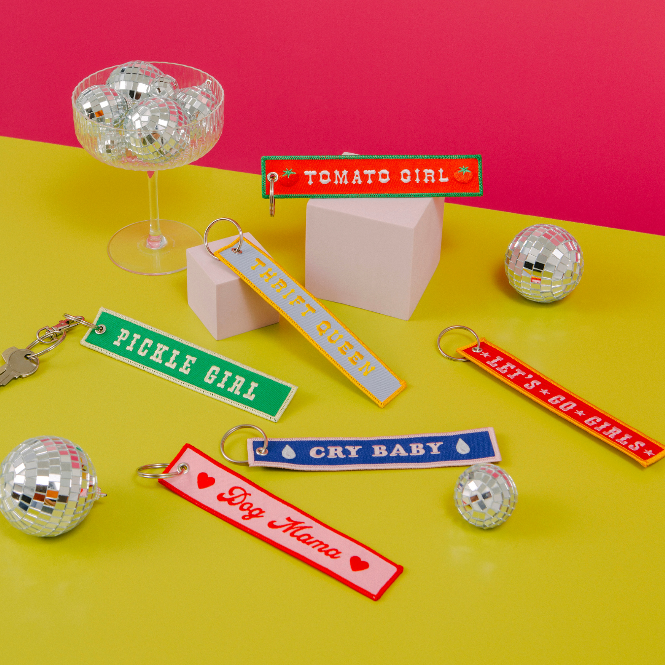 Dog Mama Embroidered Keychain-zoom-5