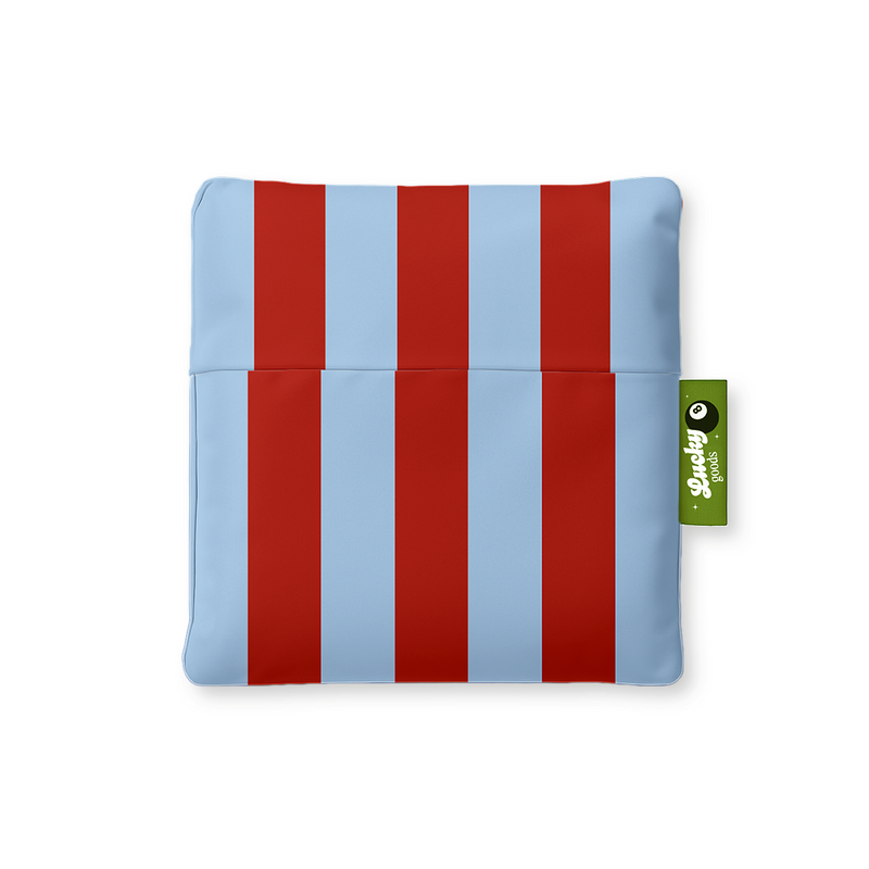 Blue & Maroon Stripes Foldable Nylon Tote-zoom-