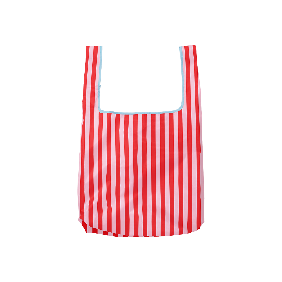 Pink & Red Stripes Foldable Nylon Tote-4