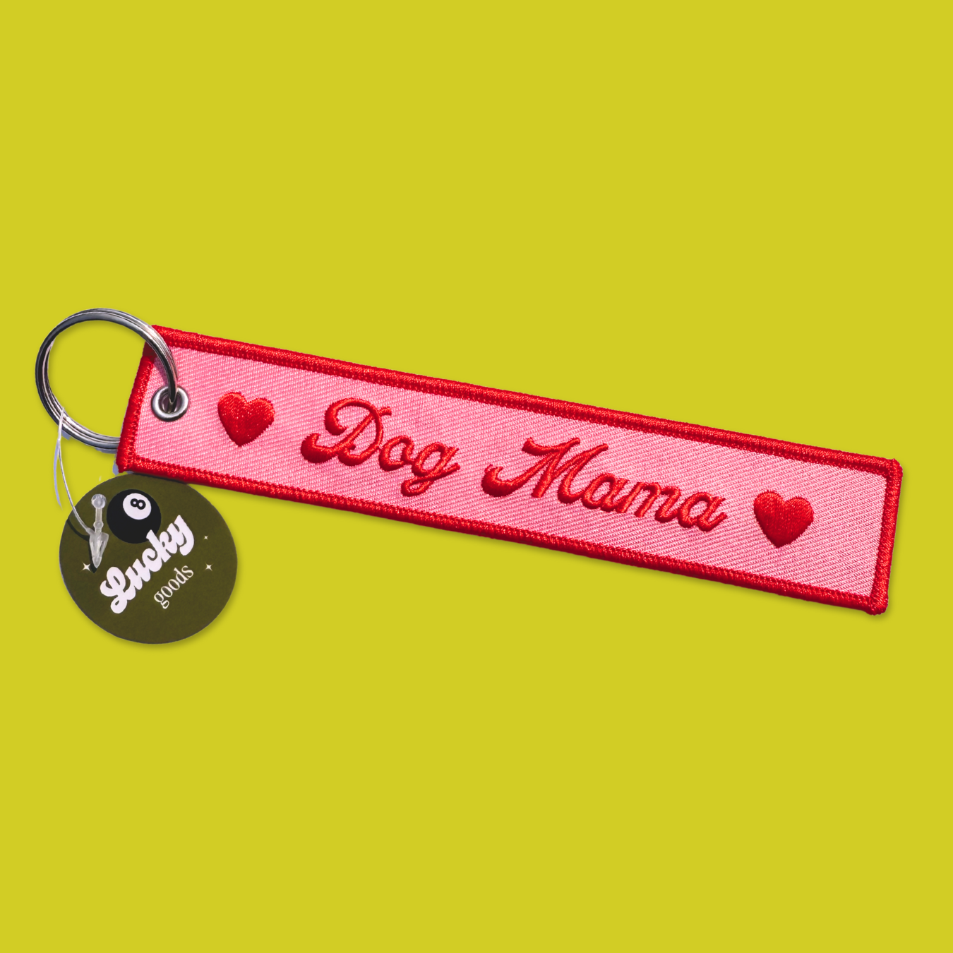 Dog Mama Embroidered Keychain-zoom-3