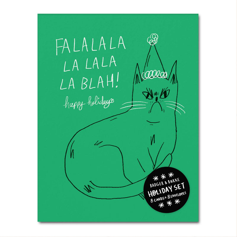 SET - Fa La La La Blah - Snitty Kitty Xmas Greeting Card Set-zoom-
