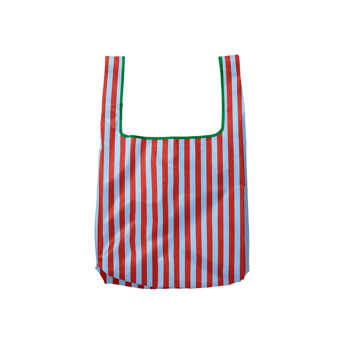 Blue & Maroon Stripes Foldable Nylon Tote-zoom-4