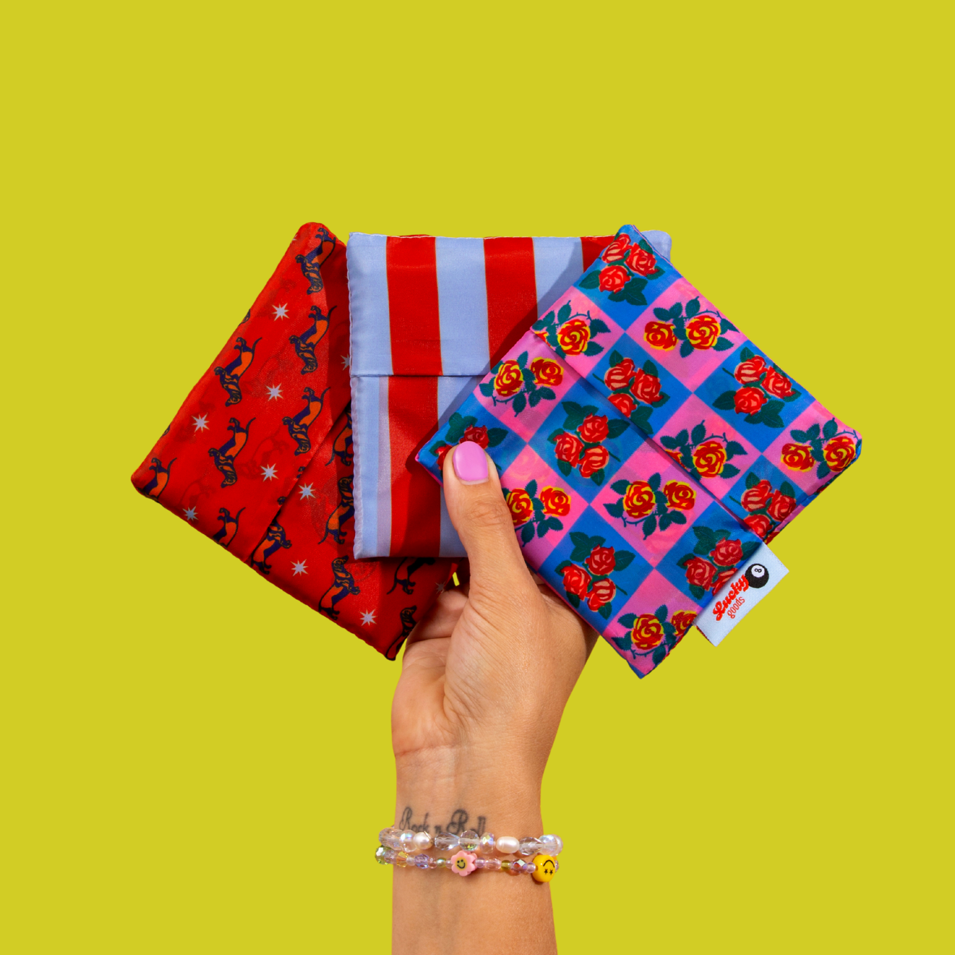 Blue & Maroon Stripes Foldable Nylon Tote-zoom-5