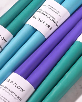 Beeswax/Soy Blend Taper Candles - Royal Blue - Saturday Morning