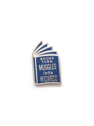Books Turn Muggles into Wizards Enamel Pin - Saturday Morning