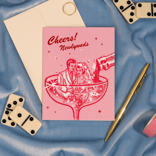 Cheers! Newlyweds – Foil Wedding ✿ Celebration Card - Saturday Morning