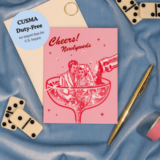 Cheers! Newlyweds – Foil Wedding ✿ Celebration Card - Saturday Morning