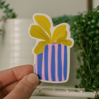 Colorful House Plant Sticker | Waterproof Vinyl Decal - Saturday Morning