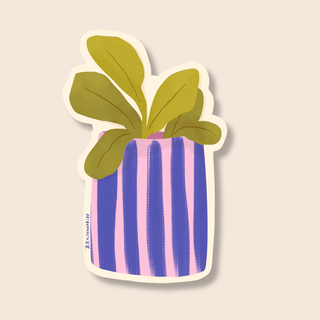 Colorful House Plant Sticker | Waterproof Vinyl Decal - Saturday Morning
