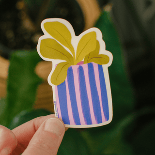 Colorful House Plant Sticker | Waterproof Vinyl Decal - Saturday Morning