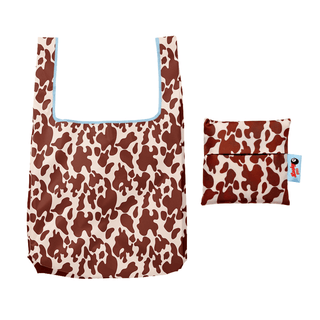 Cow Print Foldable Nylon Tote - Saturday Morning