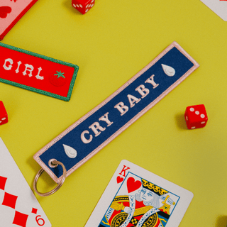 Cry Baby Embroidered Keychain - Saturday Morning
