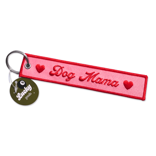 Dog Mama Embroidered Keychain - Saturday Morning