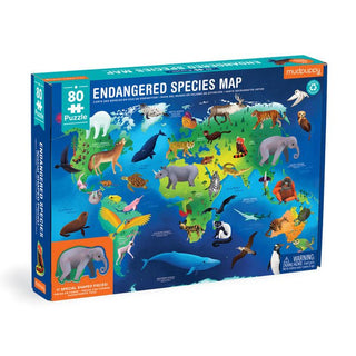 Endangered Species Around the World 80 Piece Geography Puzzle - Saturday Morning