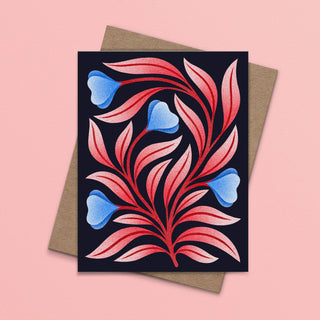 Floral Blue Flowers Greeting Card | Everyday Card | Nature - Saturday Morning