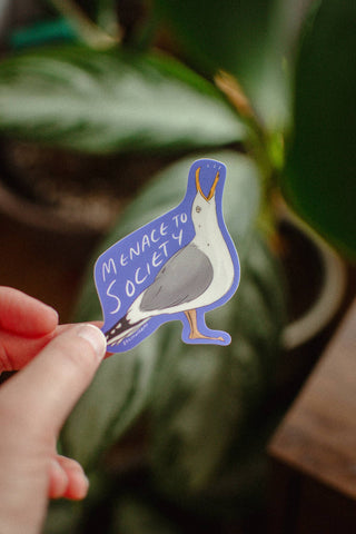 Funny Seagull Sticker | Bird Lover Waterproof Vinyl Sticker - Saturday Morning