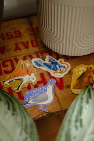 Funny Seagull Sticker | Bird Lover Waterproof Vinyl Sticker - Saturday Morning