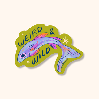 Green Fish Sticker | Weird and Wild Fish Vinyl Die Cut - Saturday Morning