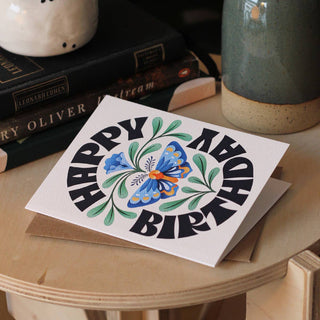 Happy Birthday Greeting Card | Yellow Card | Butterfly - Saturday Morning