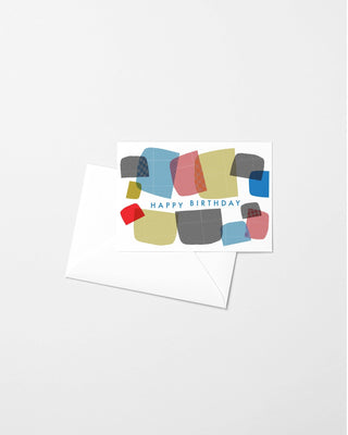 Happy Birthday Modern Shapes Risograph Card - Saturday Morning