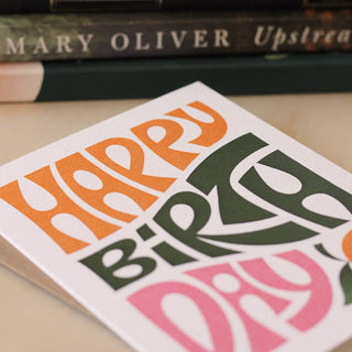 Happy Birthday Typography Greeting Card | Celebration - Saturday Morning
