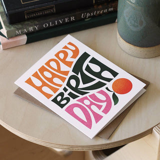 Happy Birthday Typography Greeting Card | Celebration - Saturday Morning