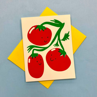 Happy Tomato Trio Everyday Greeting Card - Saturday Morning