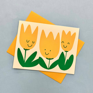 Happy Tulip Trio Everyday Greeting Card - Saturday Morning