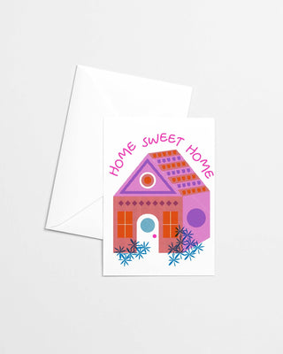 Home Sweet Home House Risograph Greeting Card - Saturday Morning