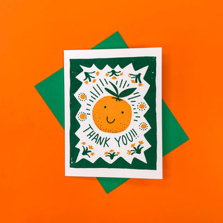 Orange Thank You!! Greeting Card - Saturday Morning