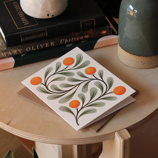 Oranges Floral Greeting Card | Everyday Card | Nature - Saturday Morning