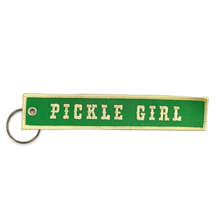 Pickle Girl Embroidered Keychain - Saturday Morning