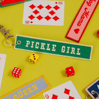 Pickle Girl Embroidered Keychain - Saturday Morning