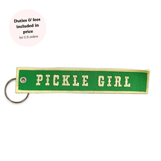 Pickle Girl Embroidered Keychain - Saturday Morning