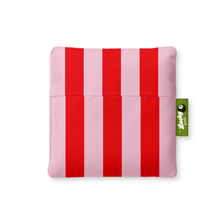 Pink & Red Stripes Foldable Nylon Tote - Saturday Morning