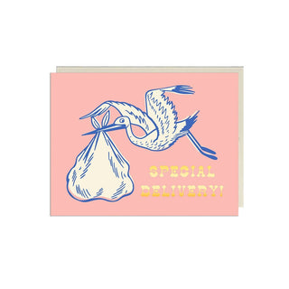 Special Delivery Stork Card – Foil New Baby Card - Saturday Morning