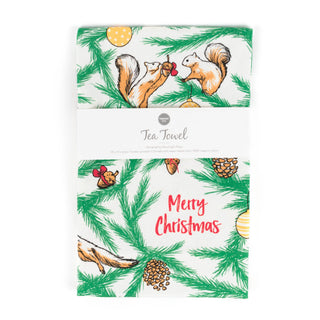 Squirrels Holiday Tea Towel - Saturday Morning