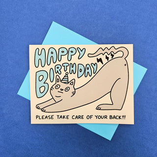 Take Care of Your Back Birthday Greeting Card - Saturday Morning