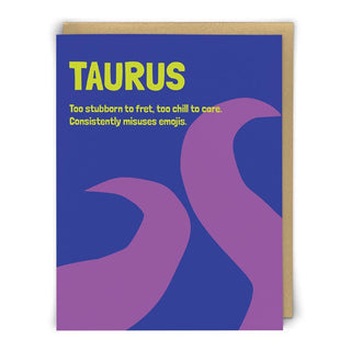 Taurus Zodiac Greeting Card - Saturday Morning