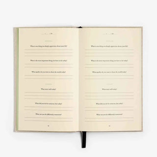 The Three Question Journal Linen - Daily Guided Wellbeing - Saturday Morning