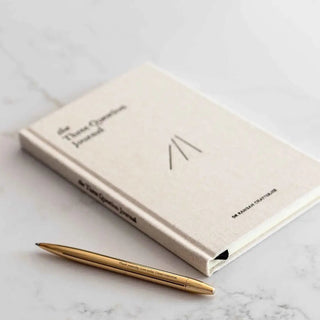 The Three Question Journal Linen - Daily Guided Wellbeing - Saturday Morning