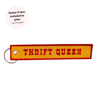 Thrift Queen Embroidered Keychain - Saturday Morning