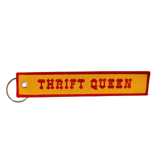 Thrift Queen Embroidered Keychain - Saturday Morning