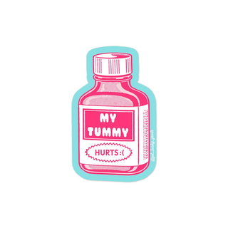 Tummy Hurts – Matte Vinyl Sticker - Saturday Morning