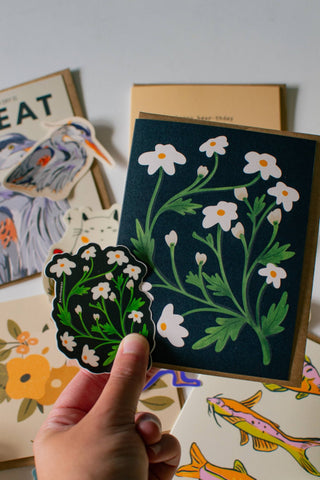 White Flower Greeting Card | Blank Floral Everyday Card - Saturday Morning