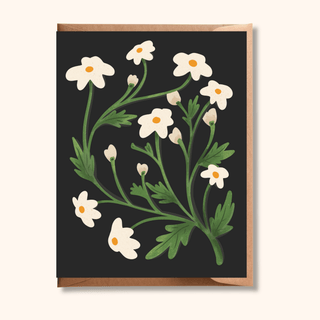 White Flower Greeting Card | Blank Floral Everyday Card - Saturday Morning